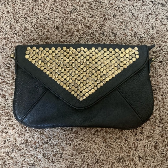 Black folder over clutch bag with strap - Picture 2 of 6